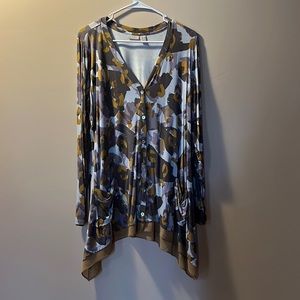 LOGO multi colored button down top